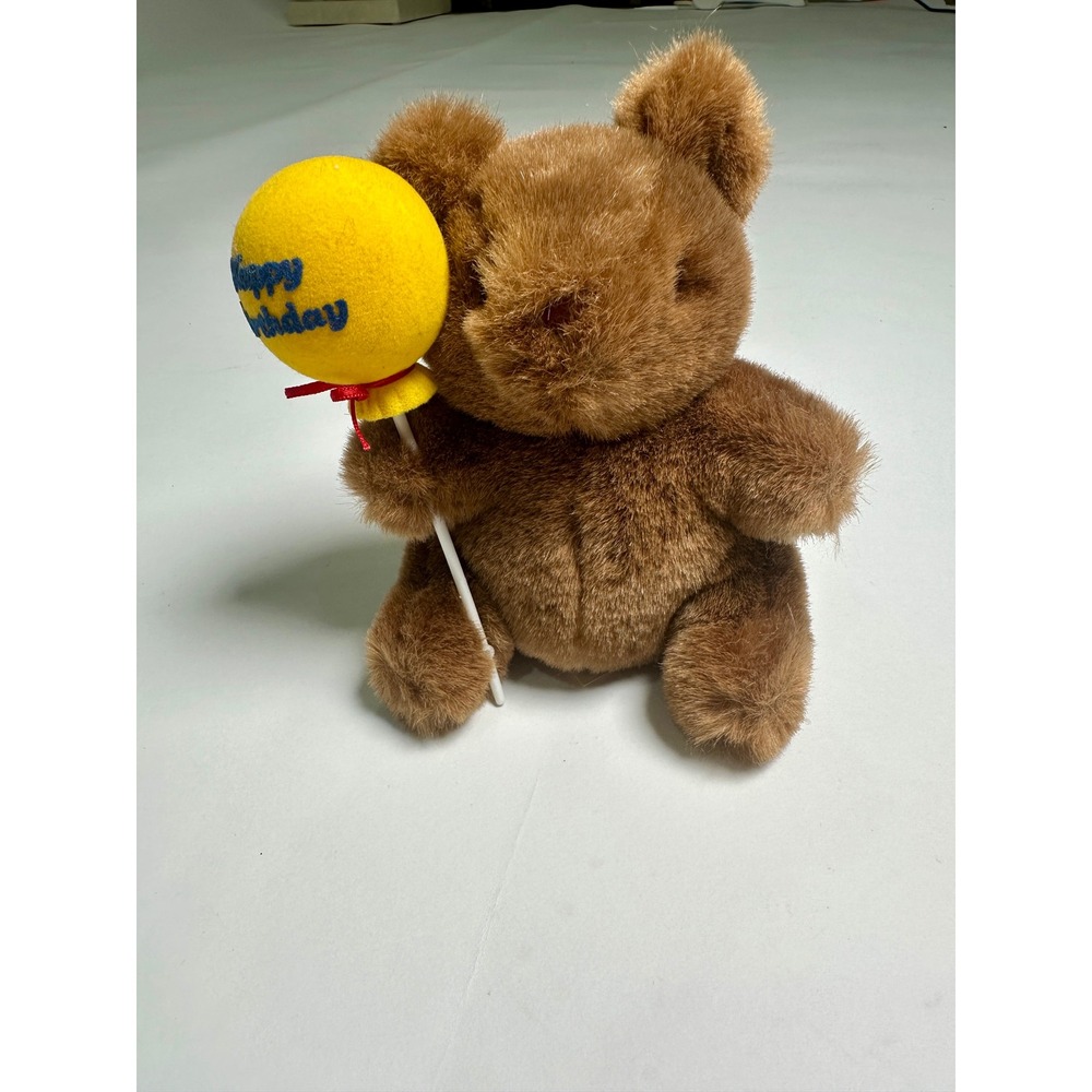 Vintage Gund Bearloons Teddy Bear‎ 5" Happy Birthday Brown Plush 1986 0071